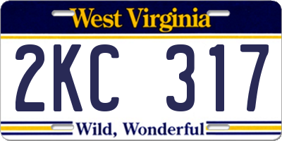 WV license plate 2KC317