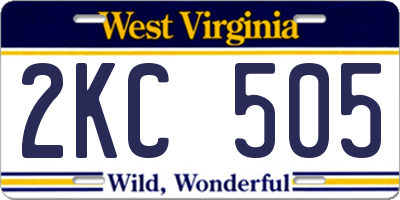 WV license plate 2KC505