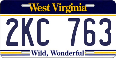 WV license plate 2KC763