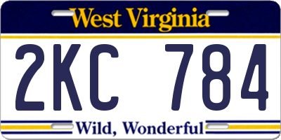 WV license plate 2KC784