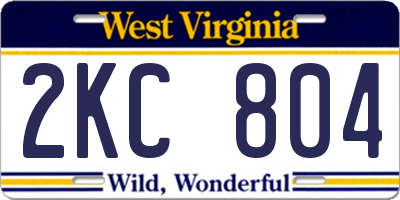 WV license plate 2KC804