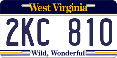 WV license plate 2KC810