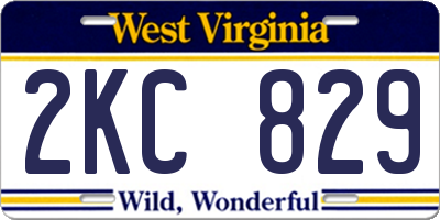 WV license plate 2KC829