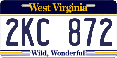 WV license plate 2KC872