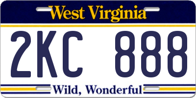 WV license plate 2KC888