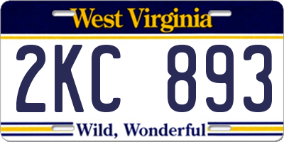 WV license plate 2KC893