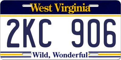 WV license plate 2KC906