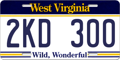 WV license plate 2KD300