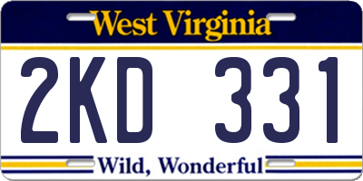 WV license plate 2KD331