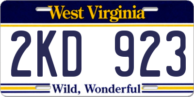 WV license plate 2KD923