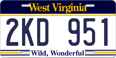 WV license plate 2KD951