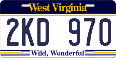 WV license plate 2KD970