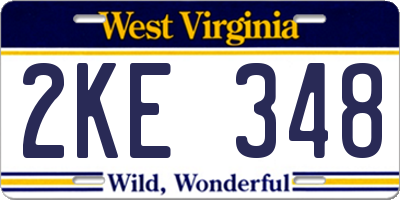 WV license plate 2KE348