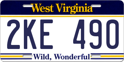 WV license plate 2KE490