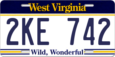 WV license plate 2KE742