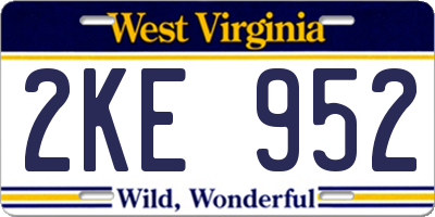 WV license plate 2KE952