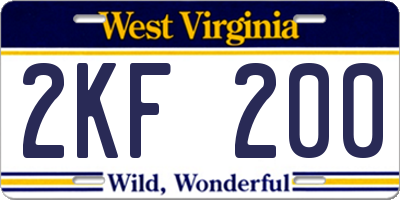 WV license plate 2KF200