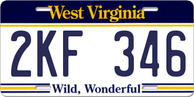WV license plate 2KF346
