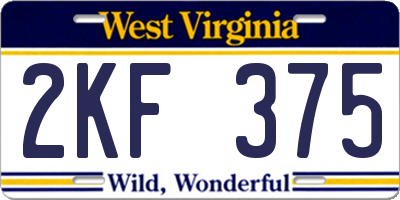WV license plate 2KF375