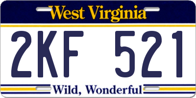WV license plate 2KF521