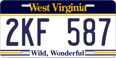 WV license plate 2KF587