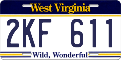 WV license plate 2KF611