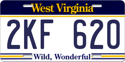 WV license plate 2KF620
