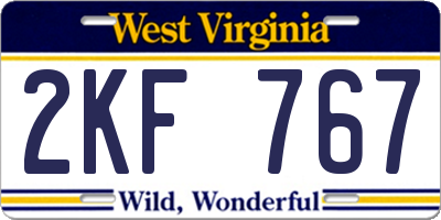 WV license plate 2KF767