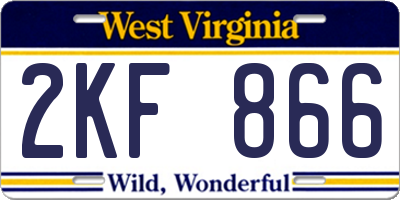 WV license plate 2KF866