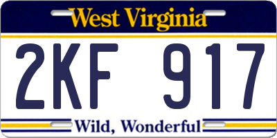 WV license plate 2KF917