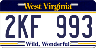 WV license plate 2KF993