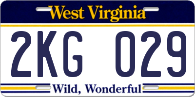 WV license plate 2KG029