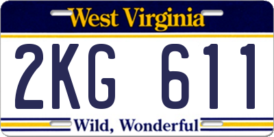 WV license plate 2KG611