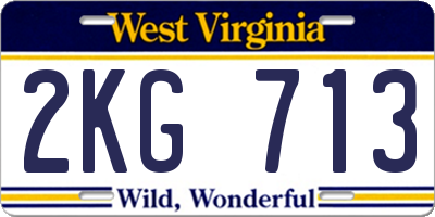 WV license plate 2KG713