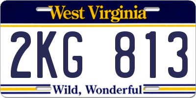 WV license plate 2KG813