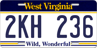 WV license plate 2KH236