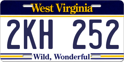 WV license plate 2KH252