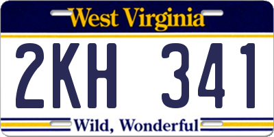 WV license plate 2KH341