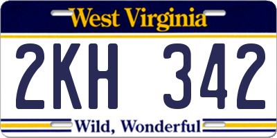 WV license plate 2KH342