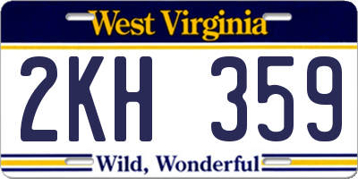WV license plate 2KH359