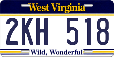 WV license plate 2KH518