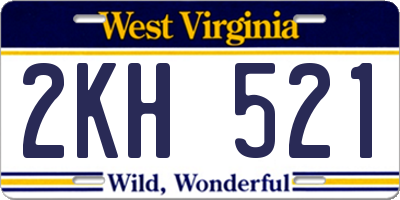 WV license plate 2KH521