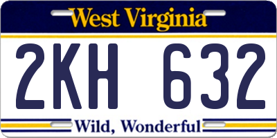 WV license plate 2KH632