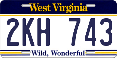 WV license plate 2KH743
