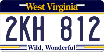 WV license plate 2KH812