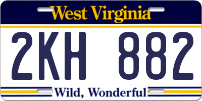 WV license plate 2KH882