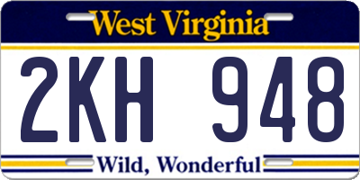 WV license plate 2KH948