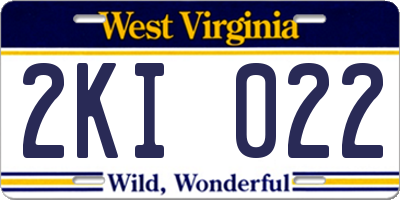 WV license plate 2KI022