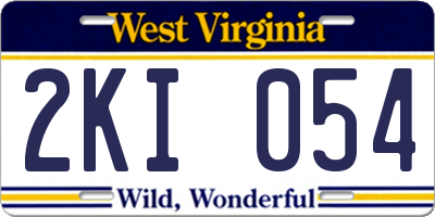 WV license plate 2KI054