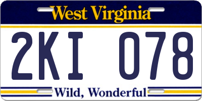 WV license plate 2KI078
